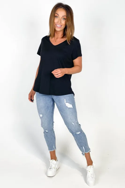 Betty Basics Ava Tee Black sold by Shine On