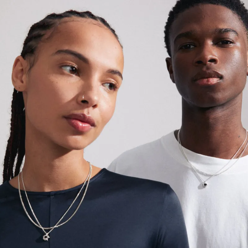 Pilgrim Act Necklace Silver Black sold by Shine On