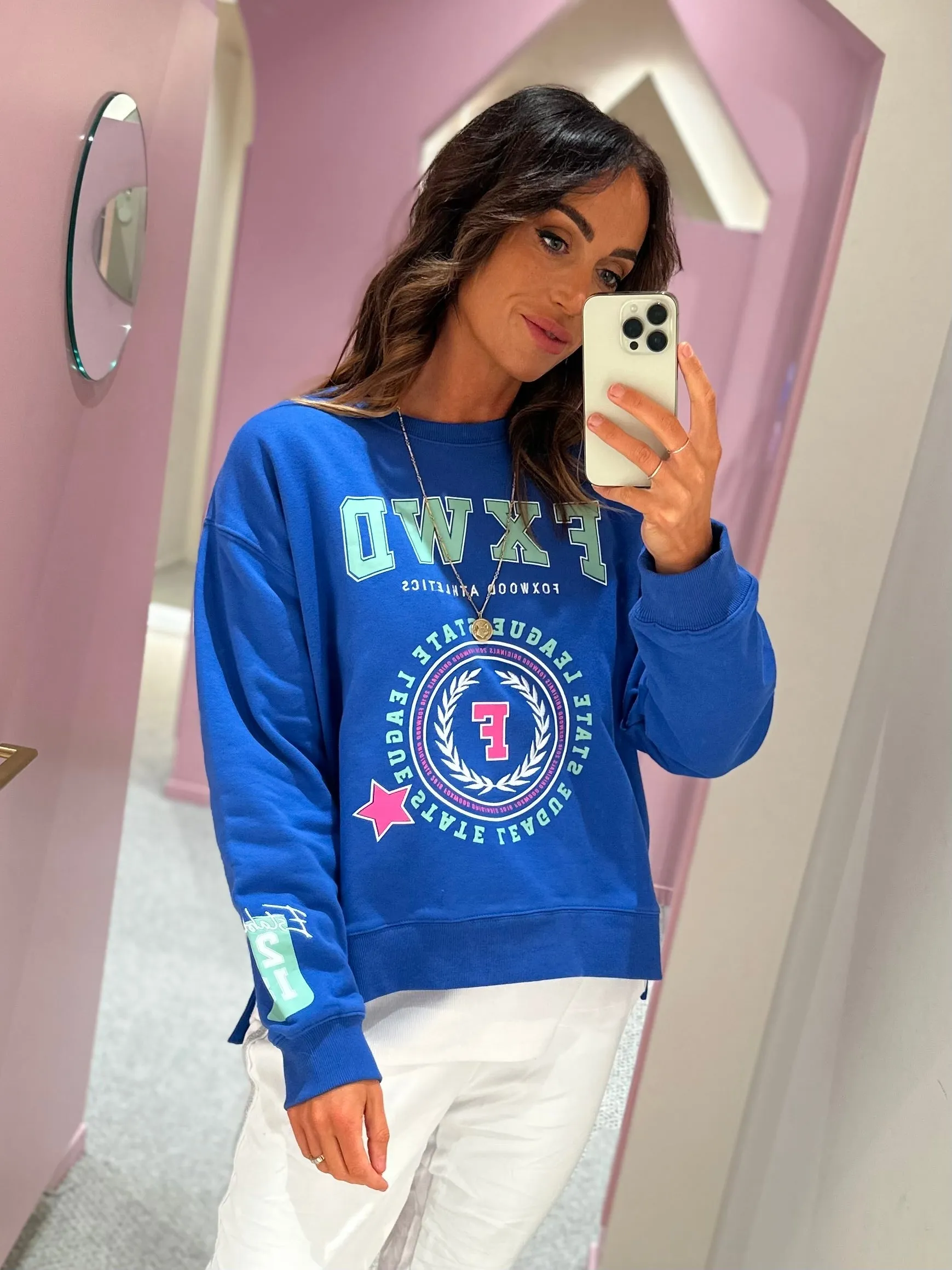 Foxwood Get There Crew Blue sold by Shine On