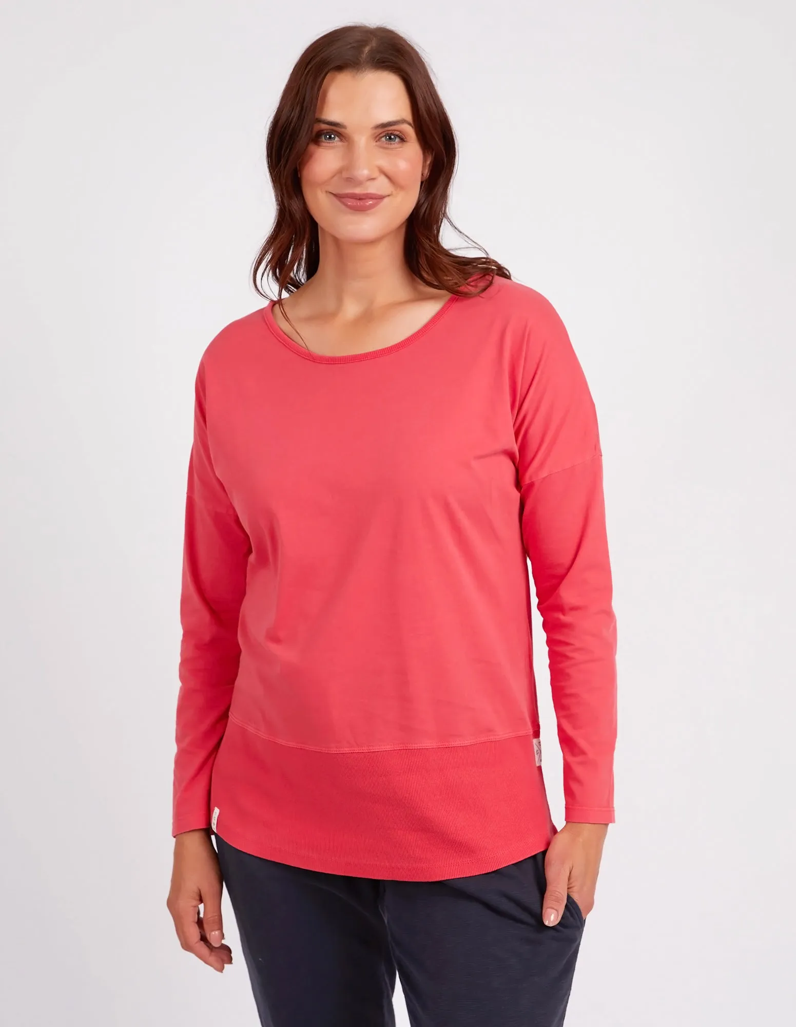 Elm Rib LS Tee Coral Spritz sold by Shine On