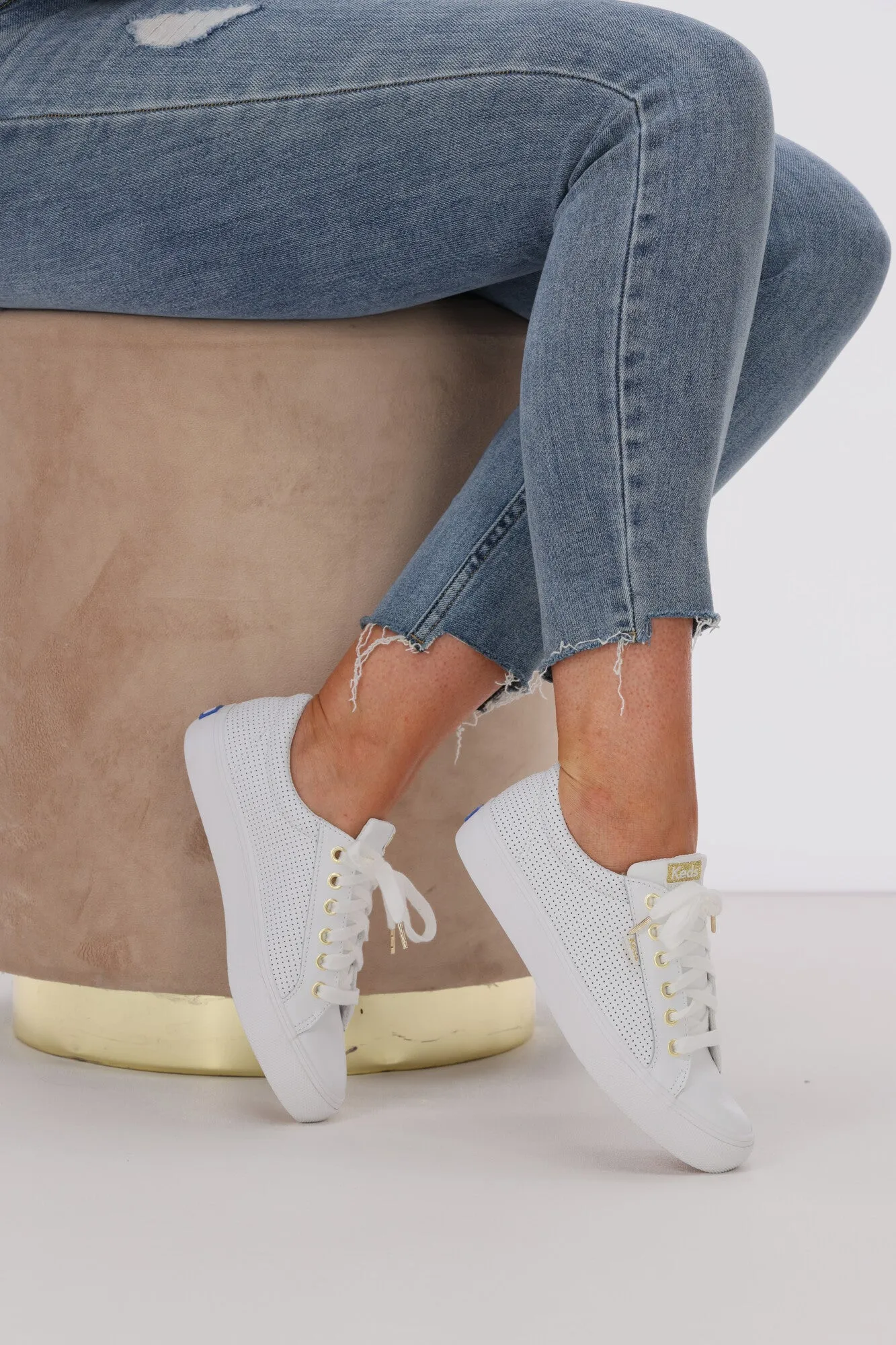 Keds Jump Kick Leather Sneaker White sold by Shine On