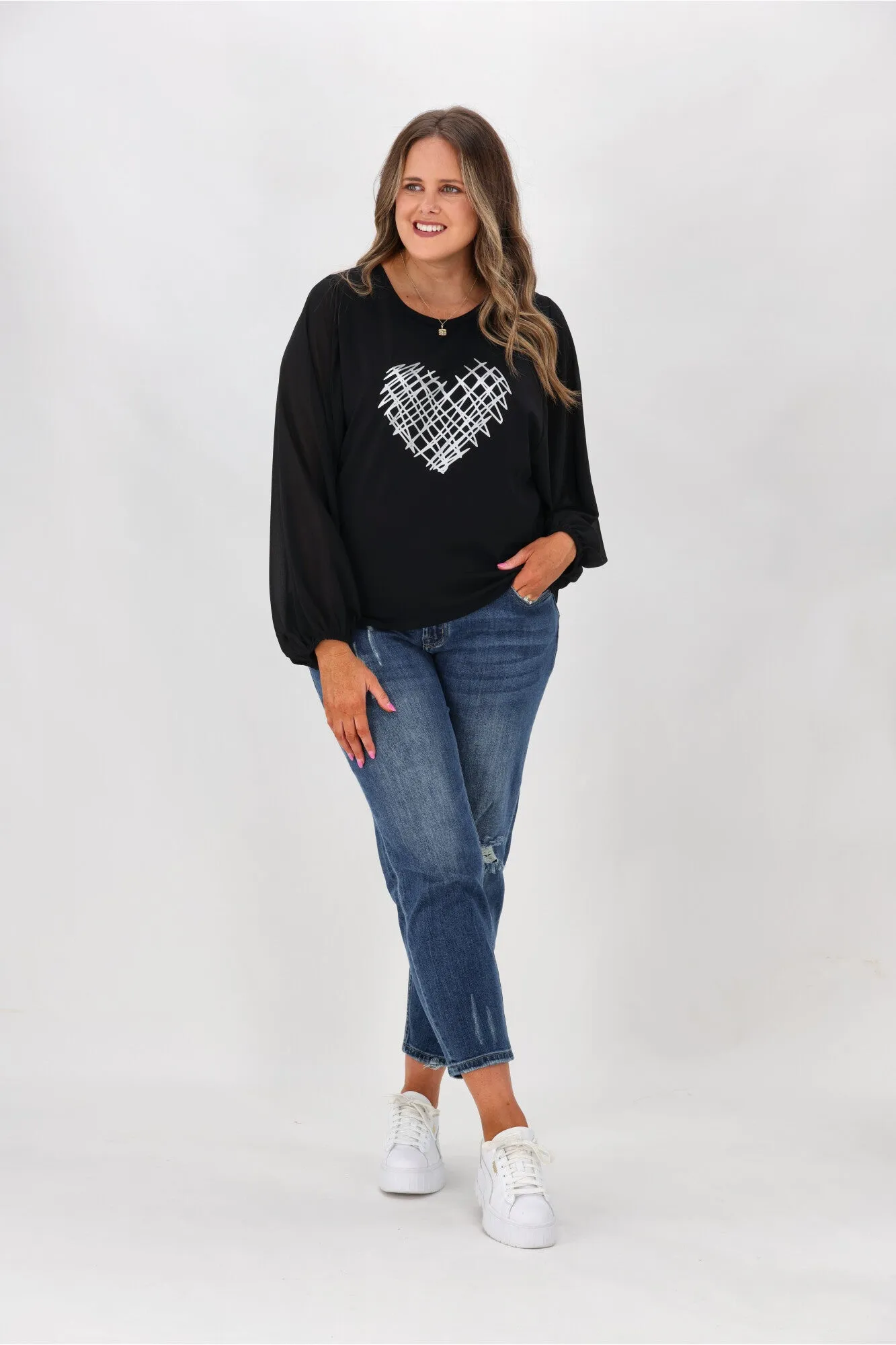 Shine On Label Tahlia Chiffon Sleeve Top Black sold by Shine On product image thumbnail 5