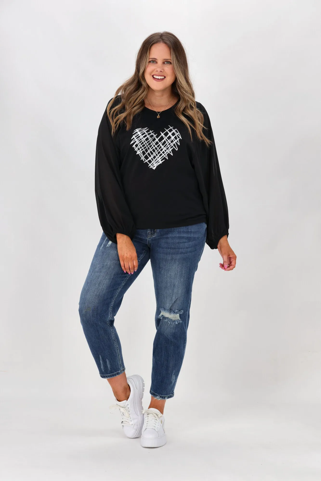 Shine On Label Tahlia Chiffon Sleeve Top Black sold by Shine On product image thumbnail 4