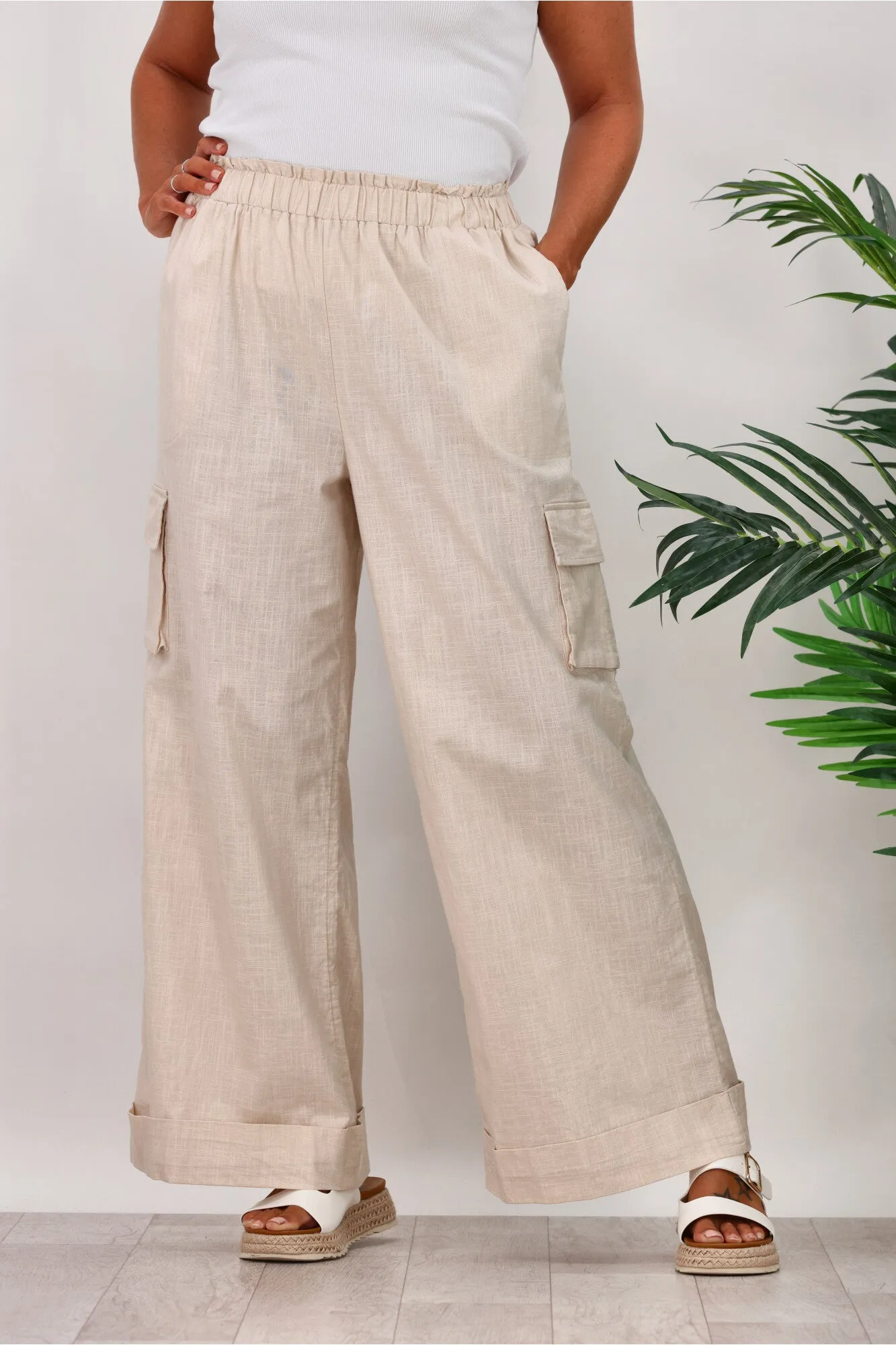 Joop & Gypsy Linen Trousers Natural sold by Shine On product image thumbnail 2