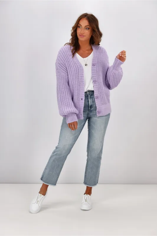 Shine On Label Bettini Knit Cardigan Lilac sold by Shine On