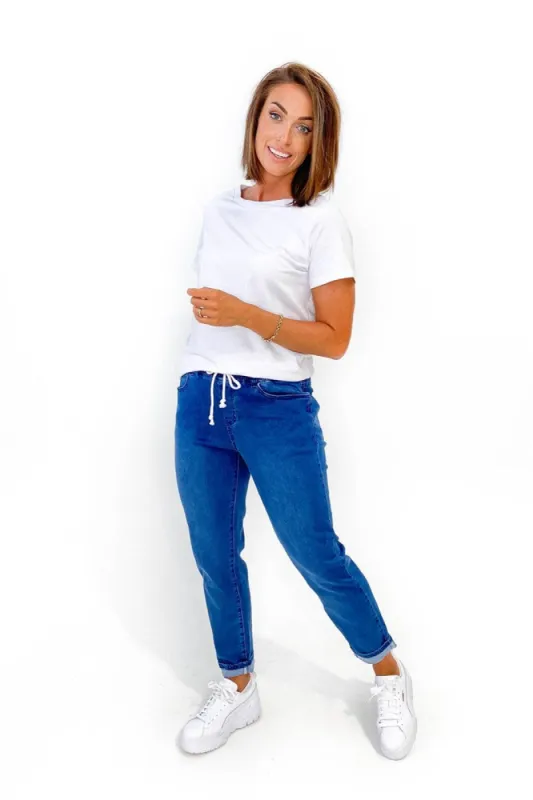 Wakee Denim Jaxon Jogger Indigo Blue sold by Shine On