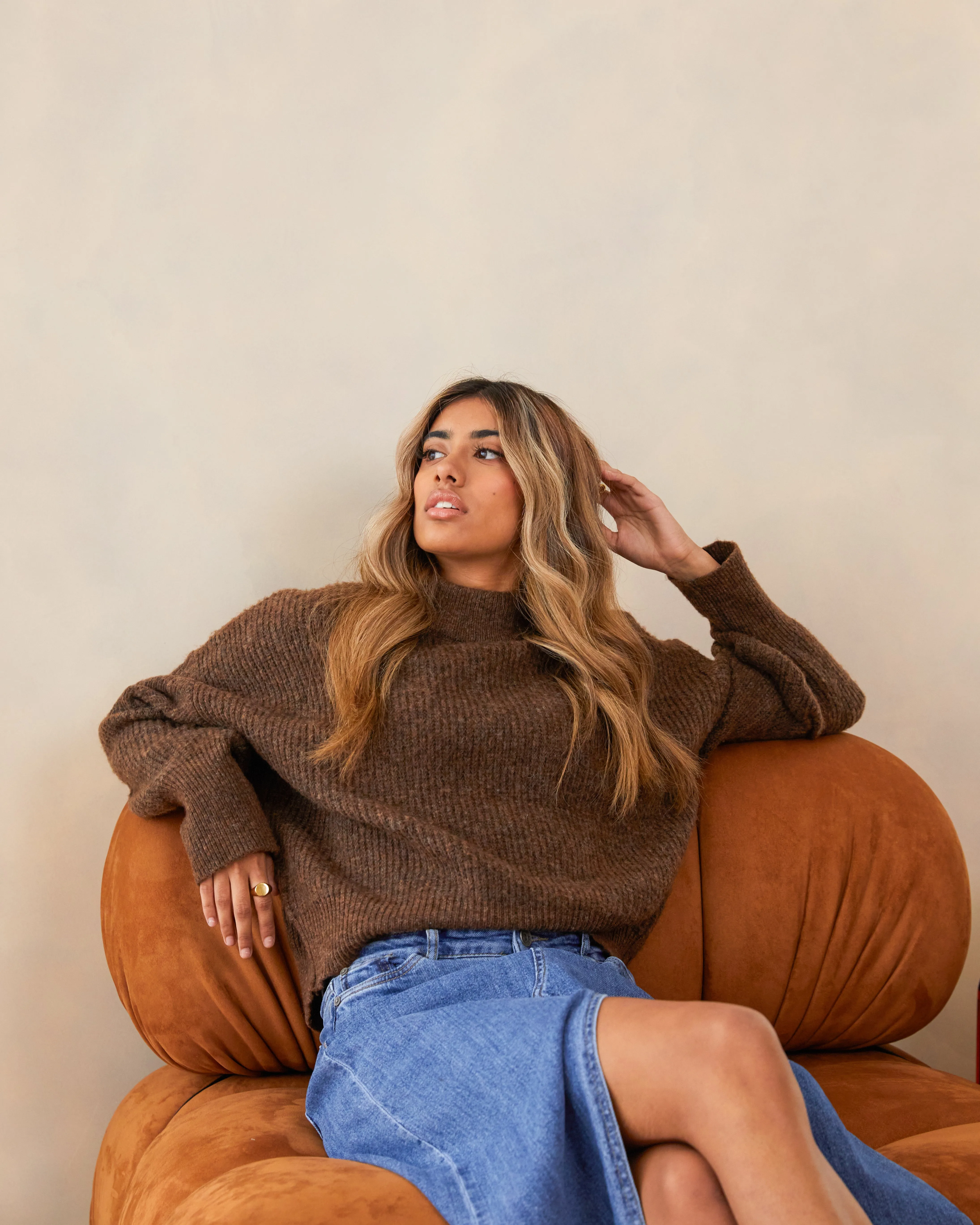 Silent Theory Eden Knit Jumper Brown sold by Shine On product image thumbnail 3
