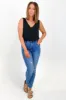 Wakee Mollie Ripped Jean Dark Blue sold by Shine On