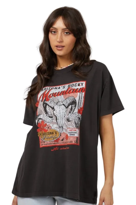 All About Eve Rocky Mountain Standard Tee Washed Black sold by Shine On