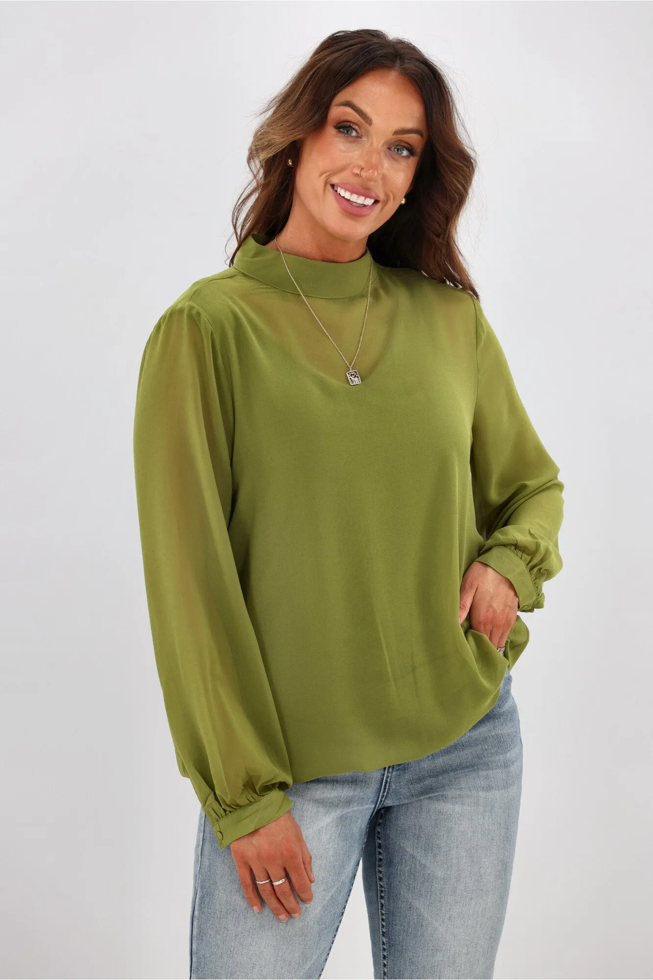 Foxwood City Lights Top Khaki sold by Shine On