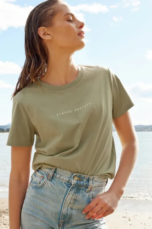Status Anxiety Think It Over Tee Sage made by Shine On