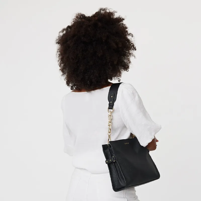 Saben Feature Shoulder Strap Gold Chunky + Black Leather made by Saben