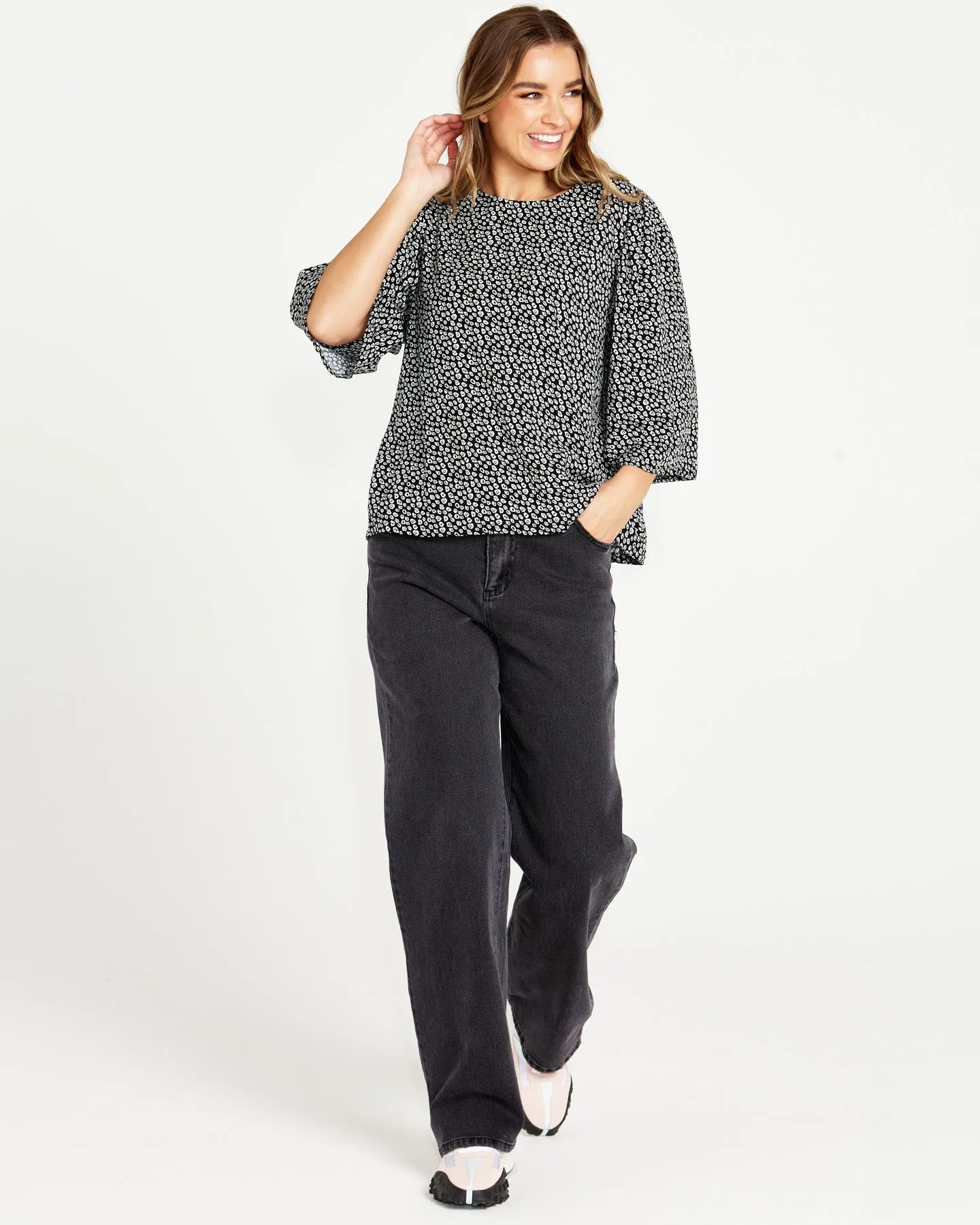 Sass Nicolette Kimono Sleeve Top Boho Animal sold by Shine On product image thumbnail 2