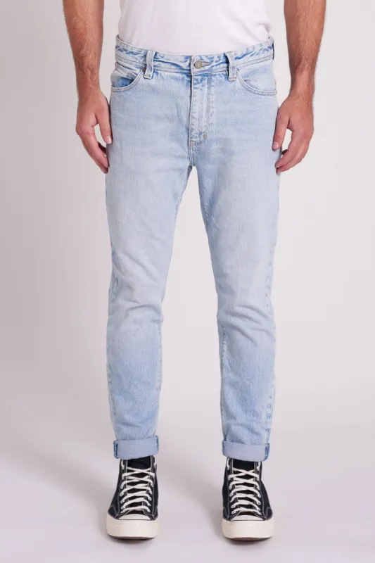 Abrand Mens A Dropped Slim Hustler Eco Jean Light Vintage Blue sold by Shine On