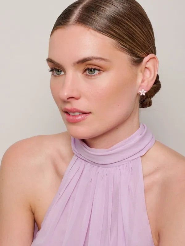 Tiger Tree Petal Flower Studs Pink sold by Shine On