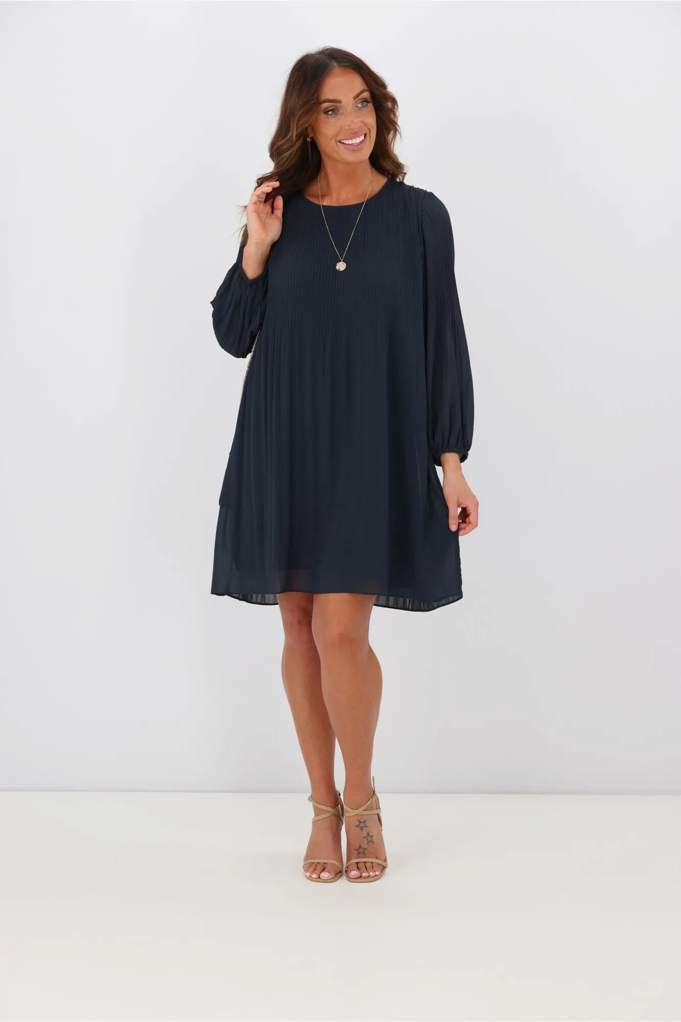 Gloss by Shine On Ashleigh Micro Pleat Dress Space Blue sold by Shine On product image thumbnail 3