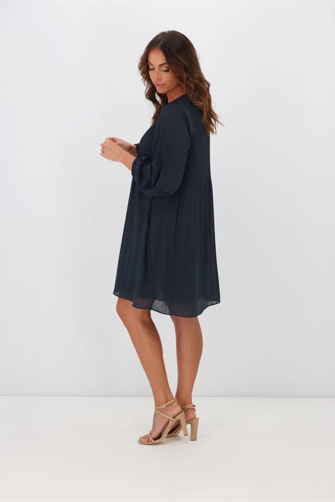 Gloss by Shine On Ashleigh Micro Pleat Dress Space Blue sold by Shine On product image thumbnail 4