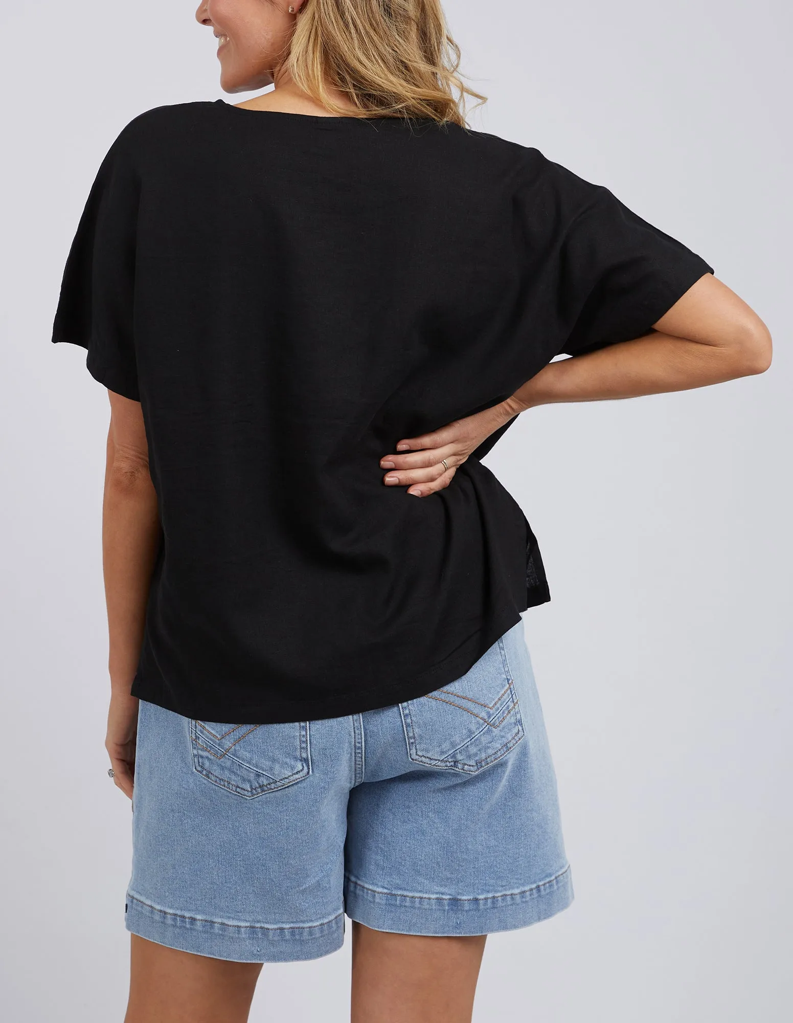 Elm Curtis Woven S/S Tee Black sold by Shine On product image thumbnail 5