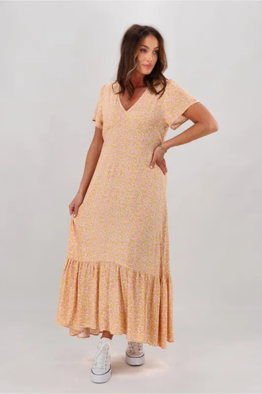 Sass Montana Maxi Dress Lemon Ditsy sold by Shine On