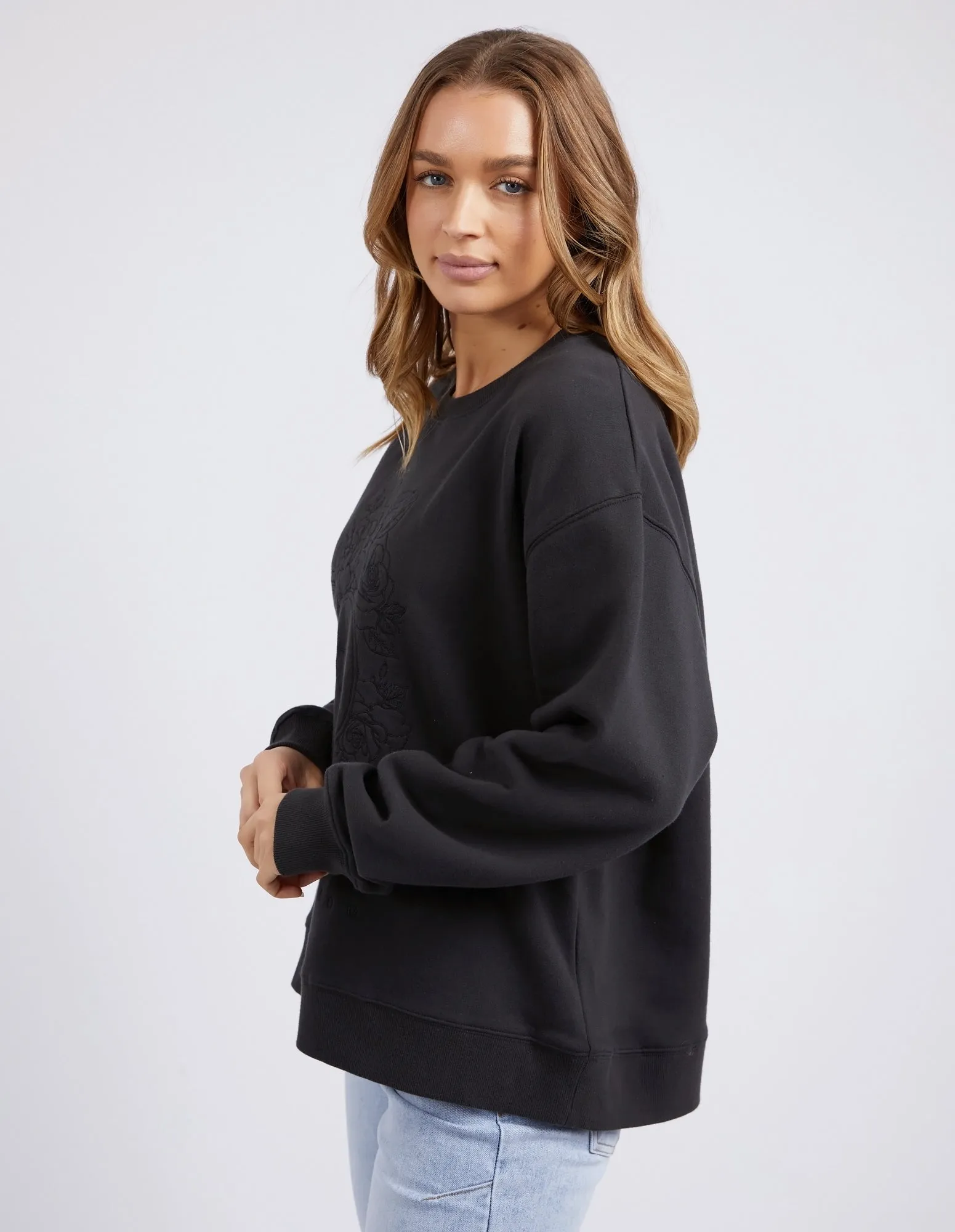 Foxwood Border Rose Crew Black sold by Shine On product image thumbnail 5