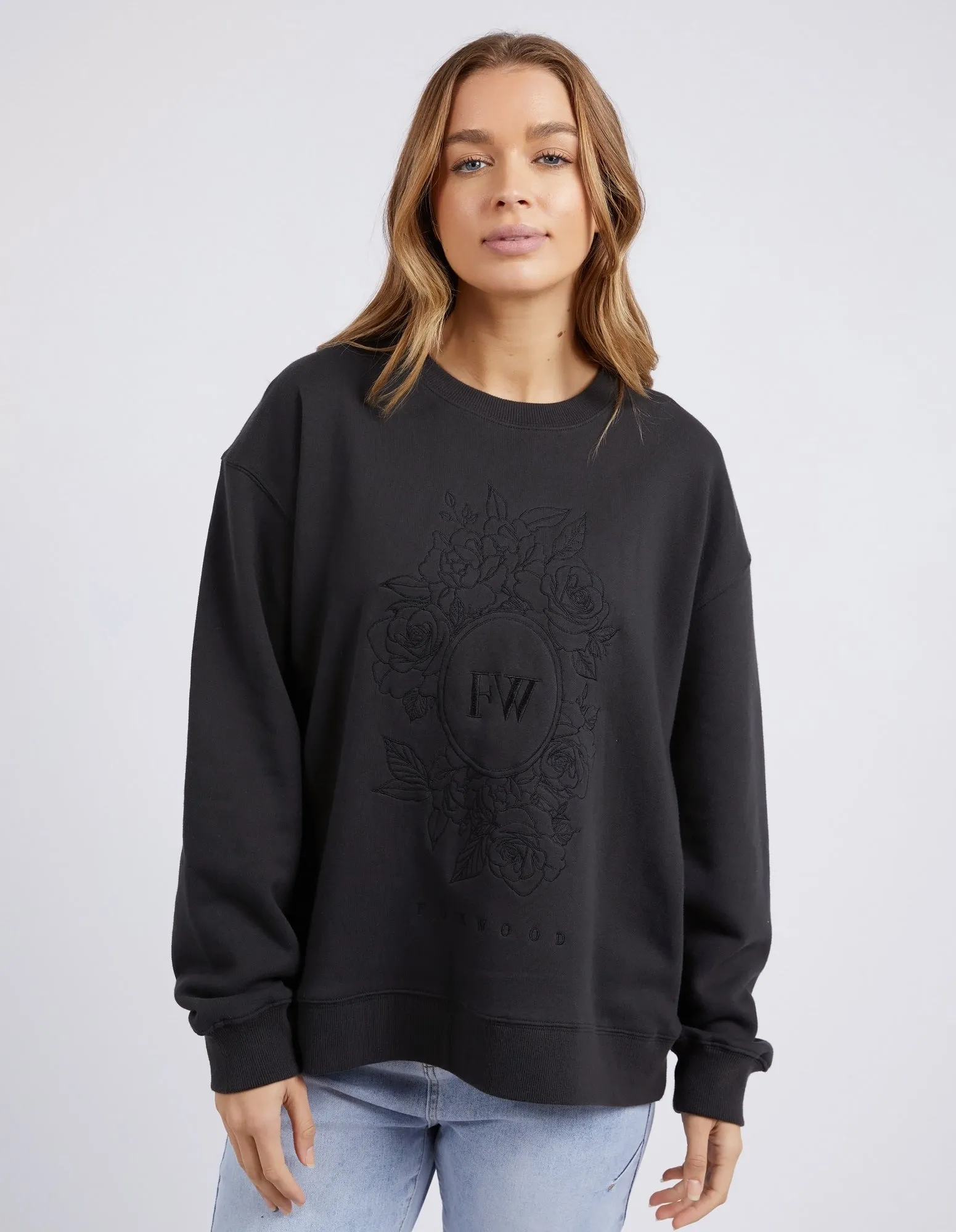 Foxwood Border Rose Crew Black sold by Shine On product image thumbnail 2