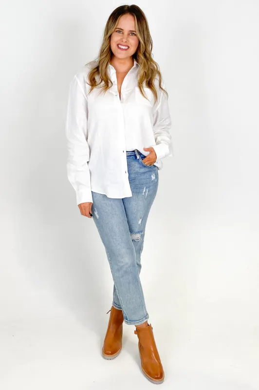 AS Colour Linen Shirt White sold by Shine On