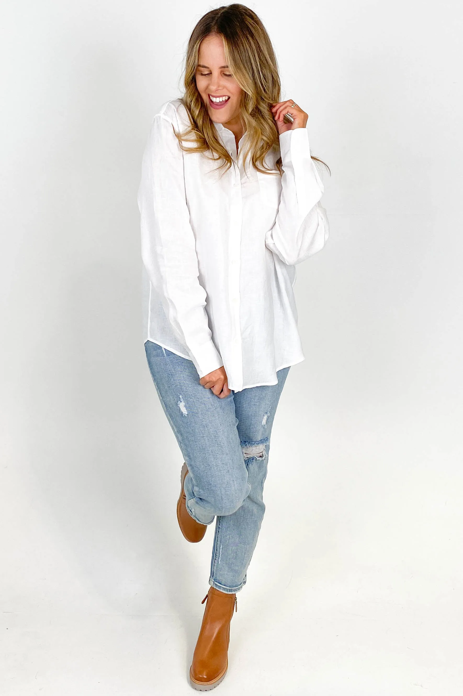 AS Colour Linen Shirt White sold by Shine On product image thumbnail 3