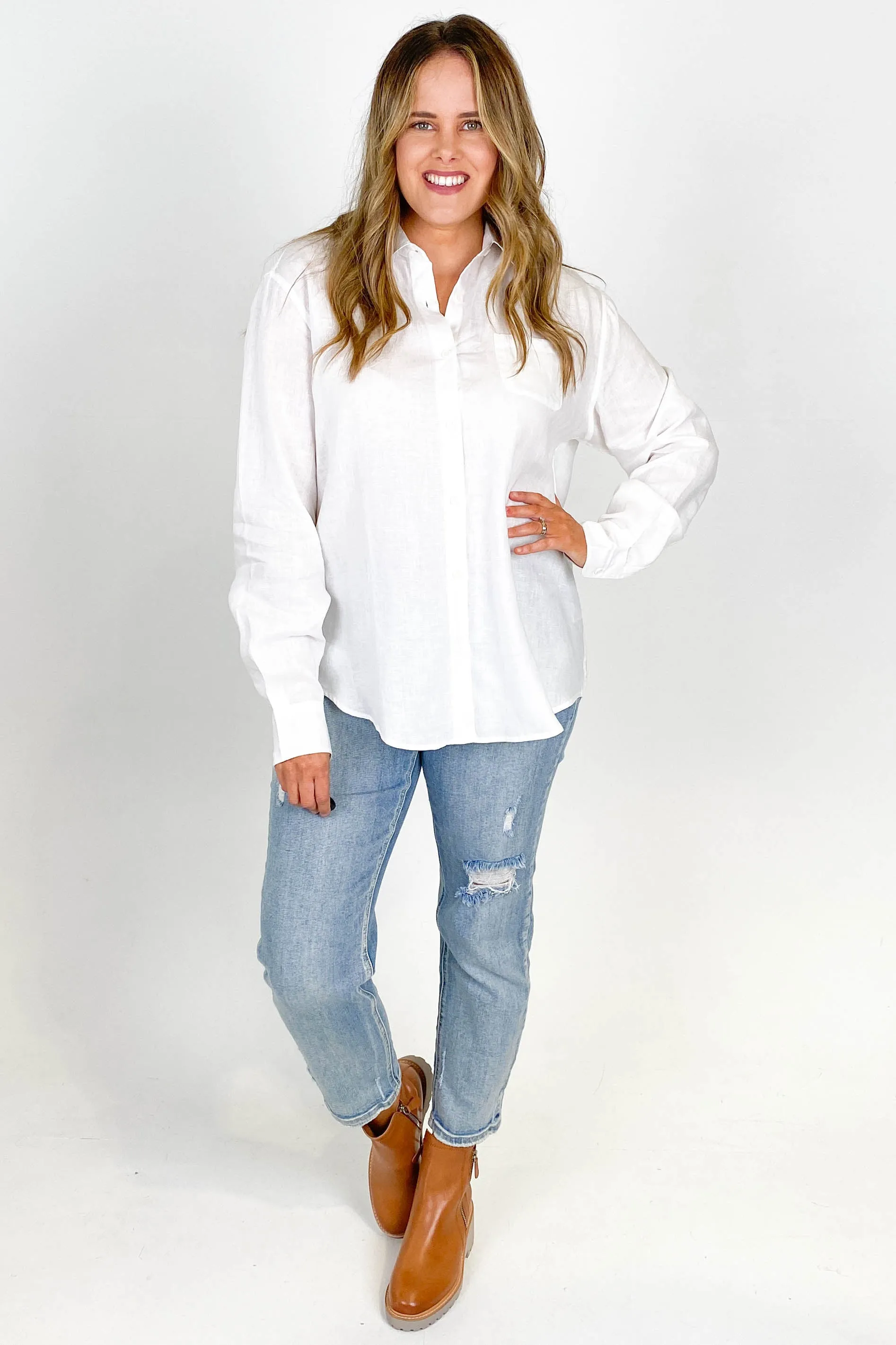 AS Colour Linen Shirt White sold by Shine On product image thumbnail 5