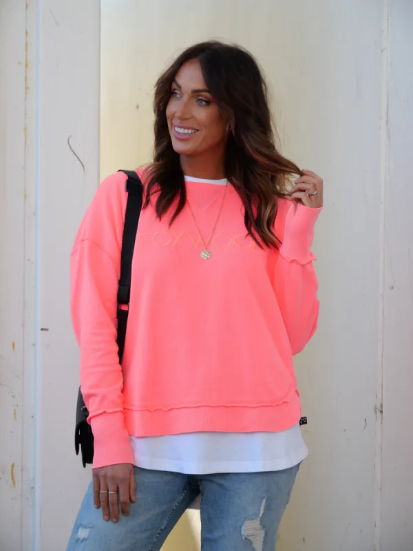 Foxwood Simplified Crew Neon Pink sold by Shine On
