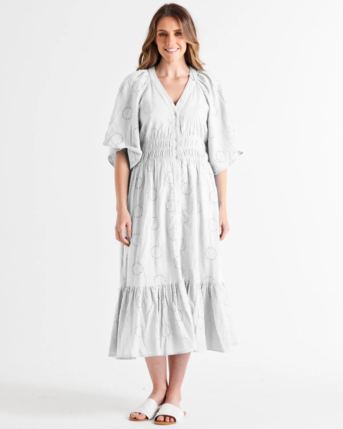 Betty Basics Broderie Dress White sold by Shine On product image thumbnail 5