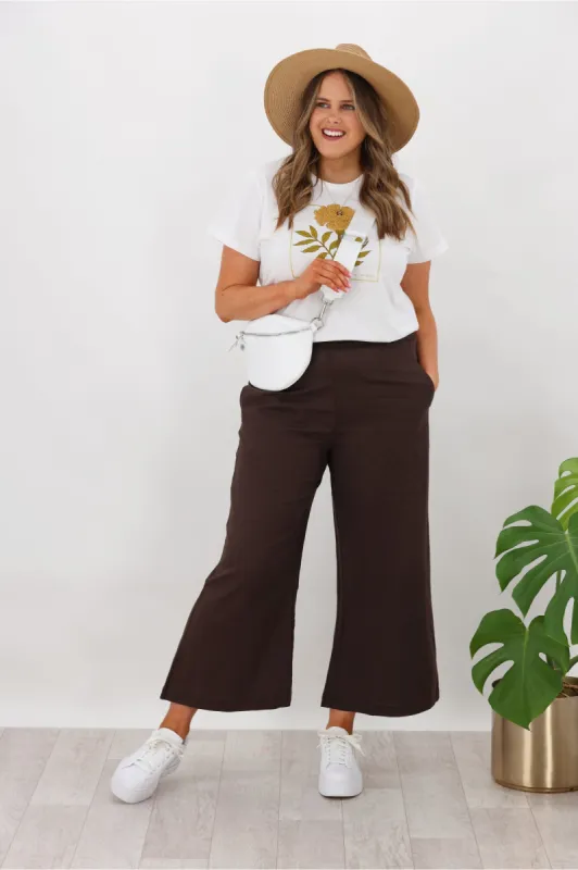 Valeria Label Homer Pant Chocolate sold by Shine On