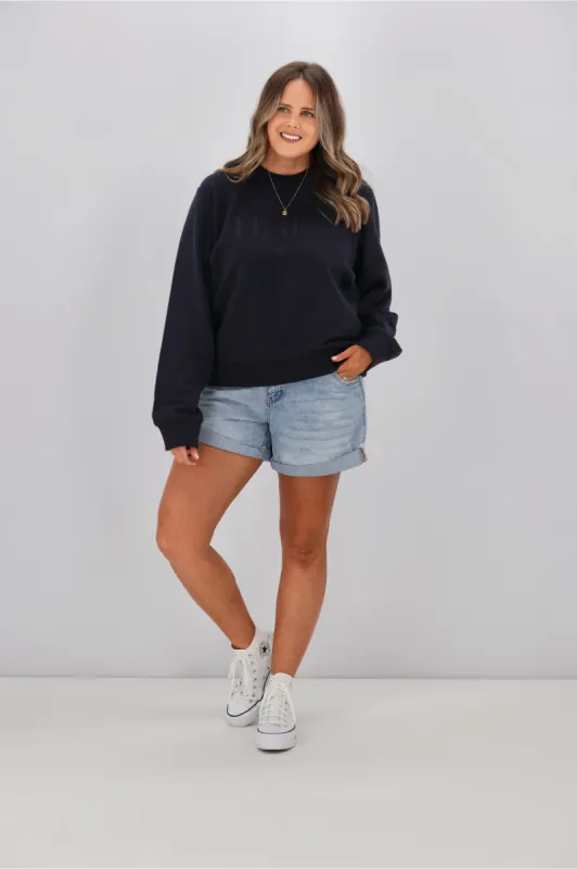 Huffer Classic Crew 350/Basis Navy sold by Shine On