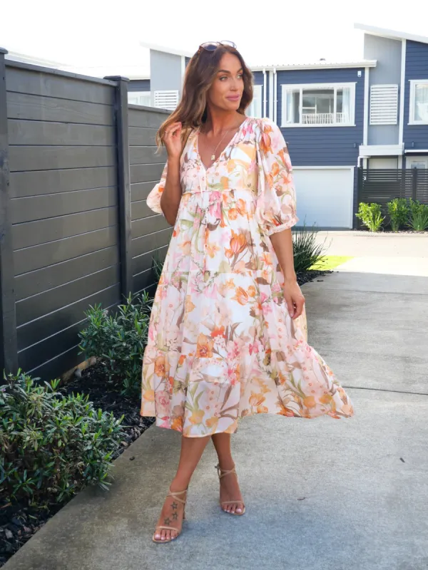 Iris Maxi Arissa Maxi Dress White Floral sold by Shine On