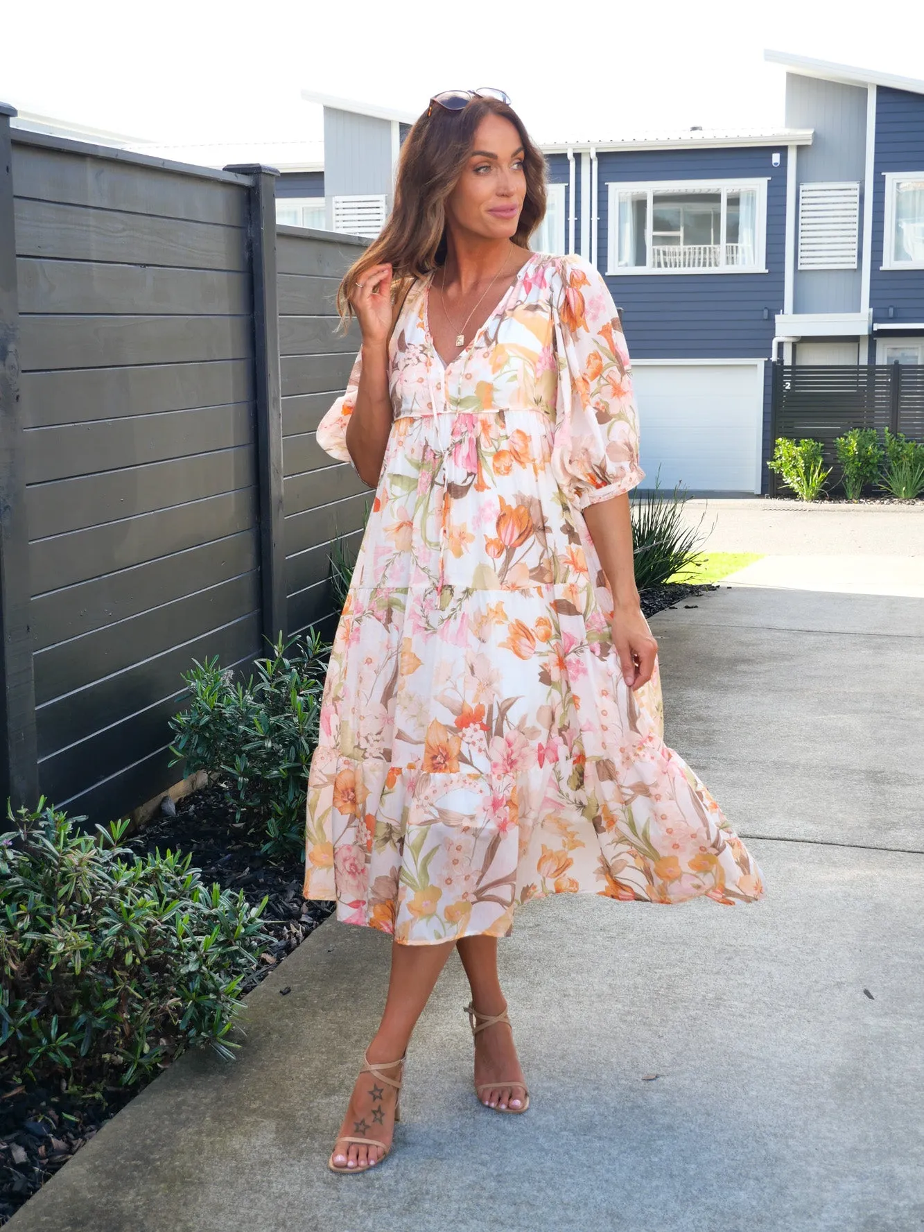 Iris Maxi Arissa Maxi Dress White Floral sold by Shine On