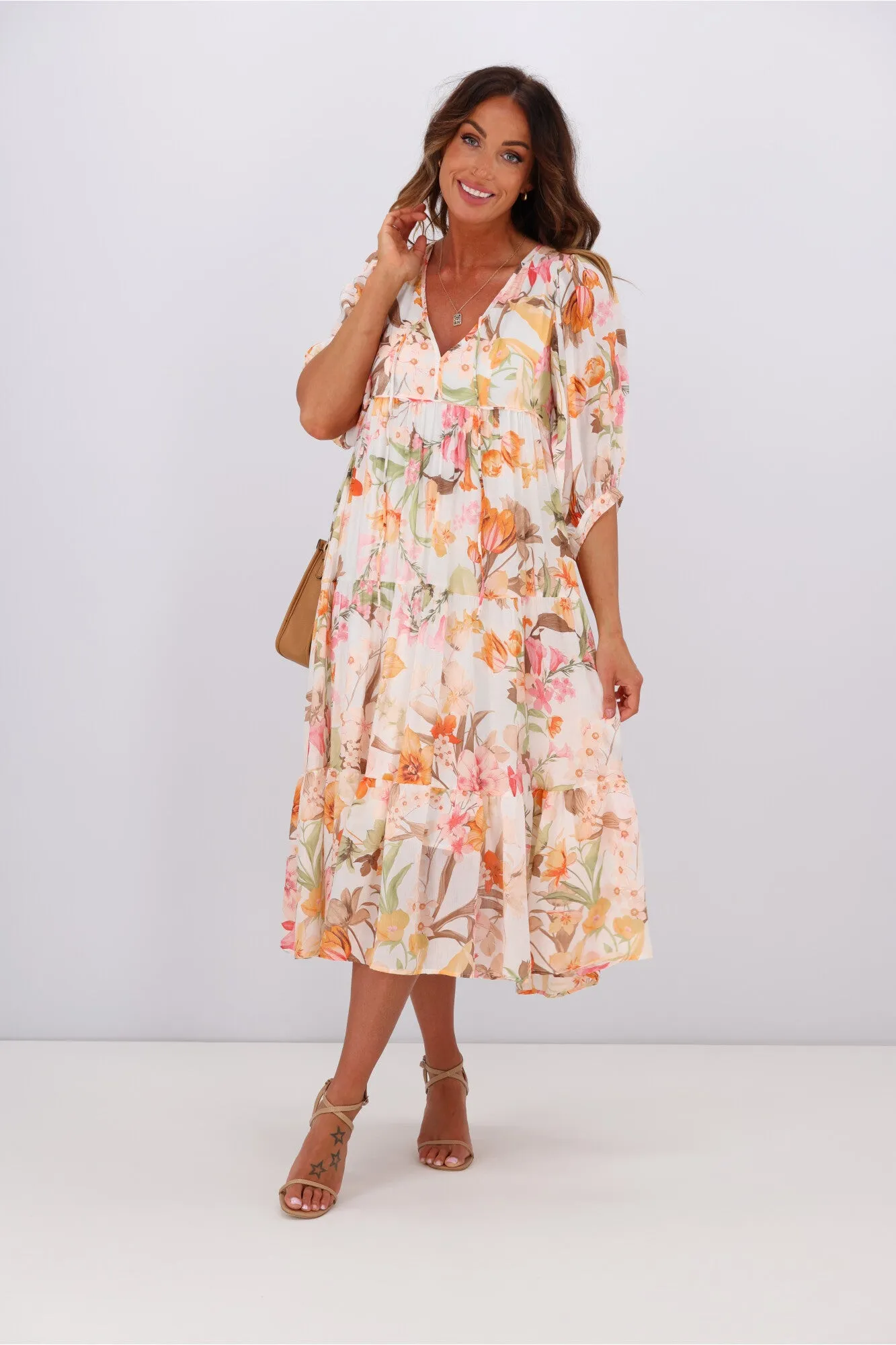 Iris Maxi Arissa Maxi Dress White Floral sold by Shine On product image thumbnail 3