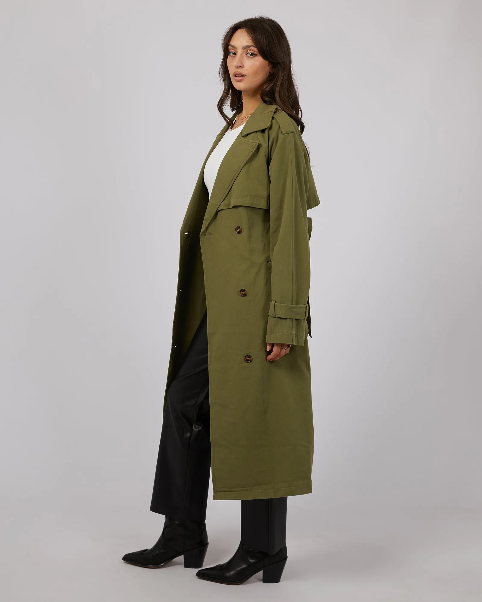 All About Eve Trench Coat Khaki sold by Shine On product image thumbnail 5