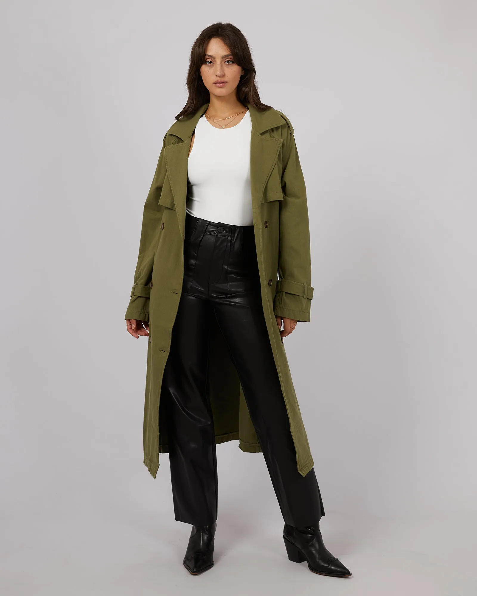 All About Eve Trench Coat Khaki sold by Shine On