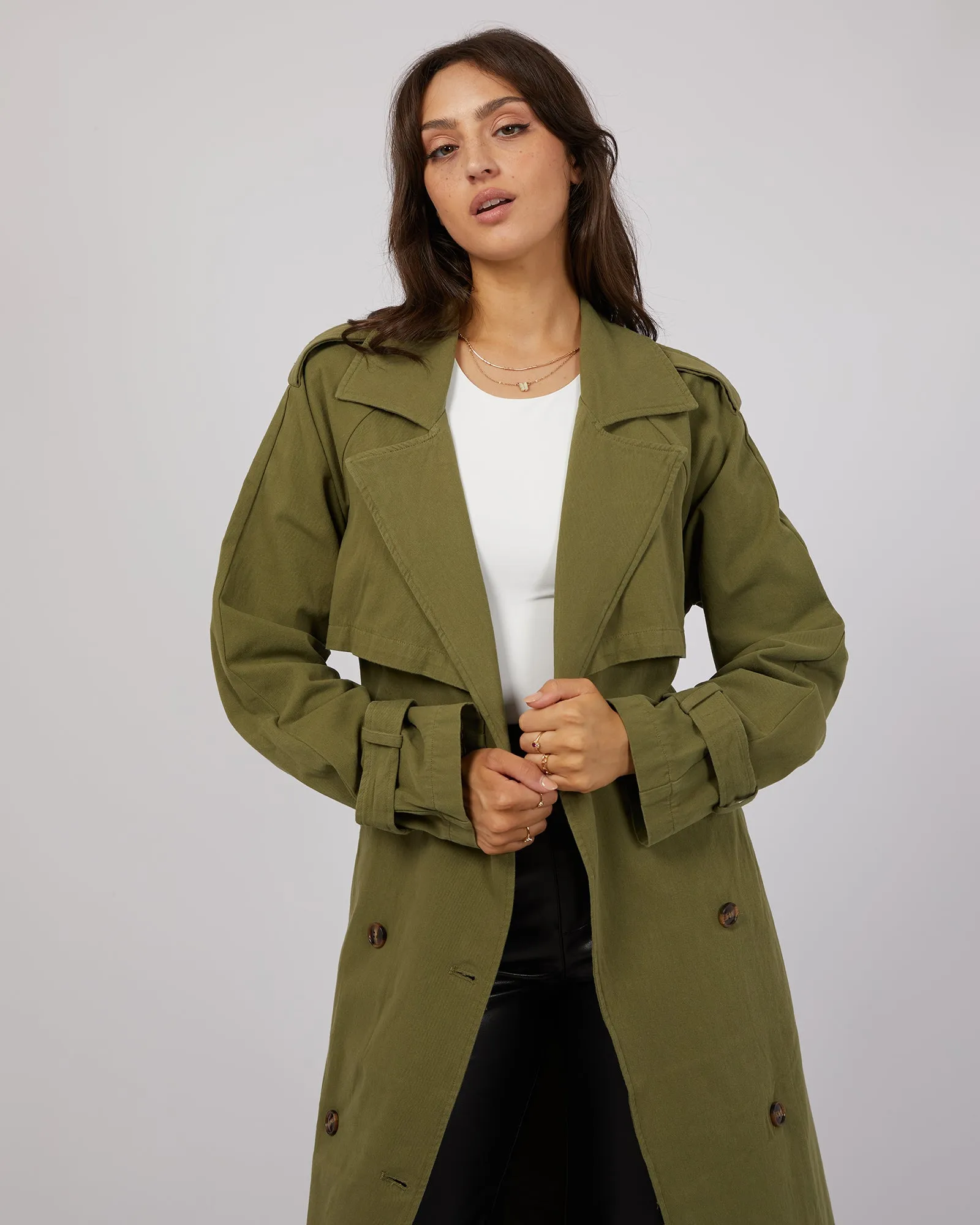 All About Eve Trench Coat Khaki sold by Shine On product image thumbnail 2
