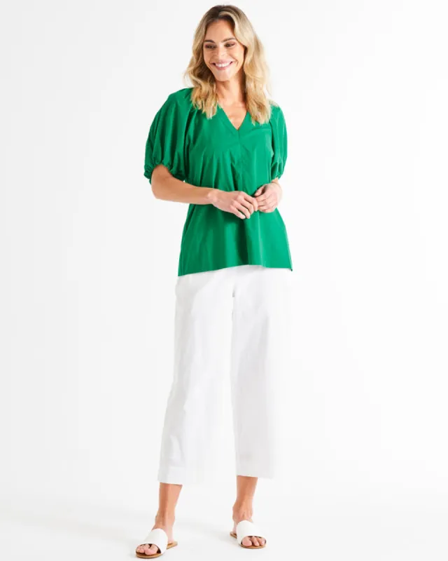 Betty Basics Juliet Blouse Holly Green sold by Shine On