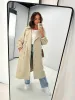 Fria Stella Drape Blousen Sleeve Trench Coat Sand sold by Shine On