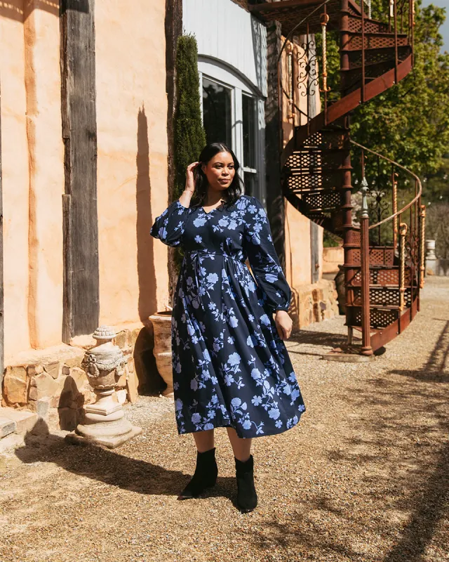 Elm Kasey Floral Dress Navy sold by Shine On