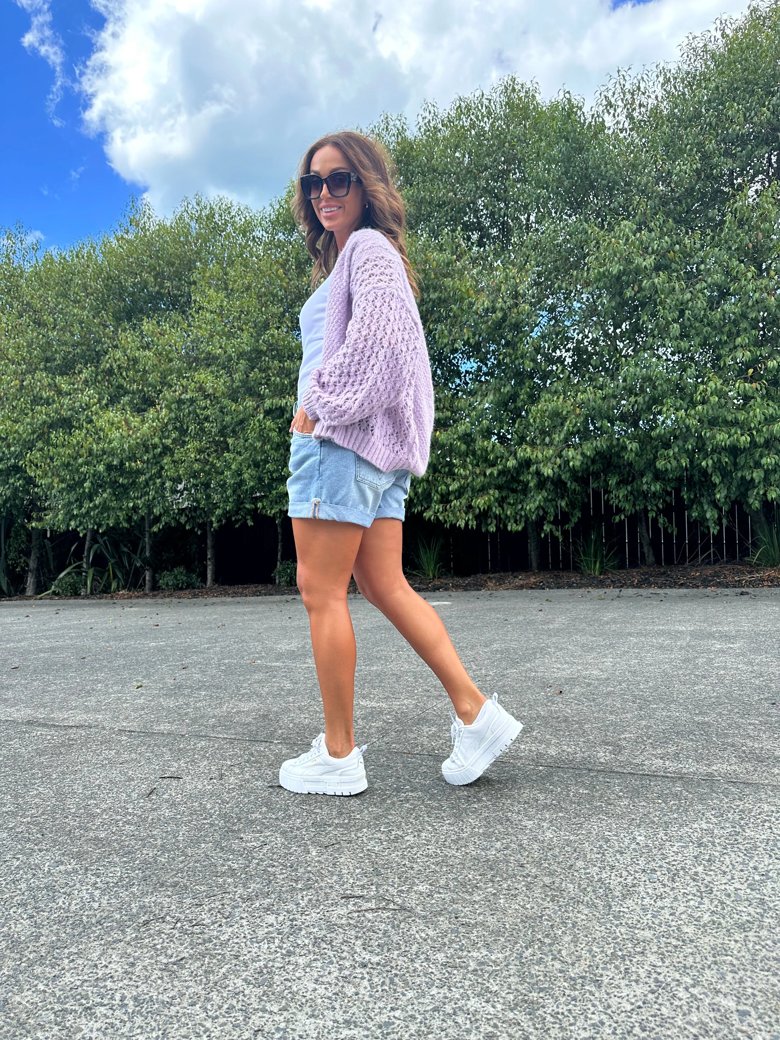 Shine On Label Minna Pointelle Cardigan Lilac sold by Shine On product image thumbnail 5