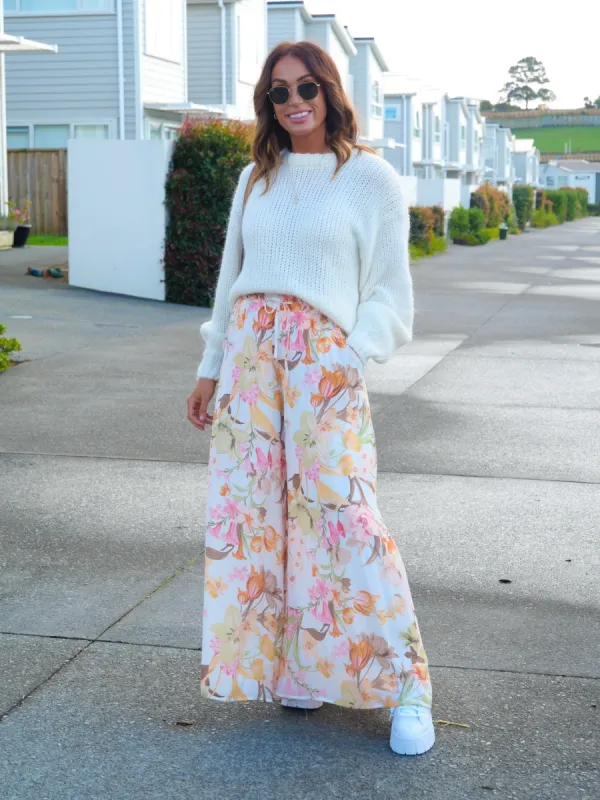 Iris Maxi Arissa Pants White Floral sold by Shine On