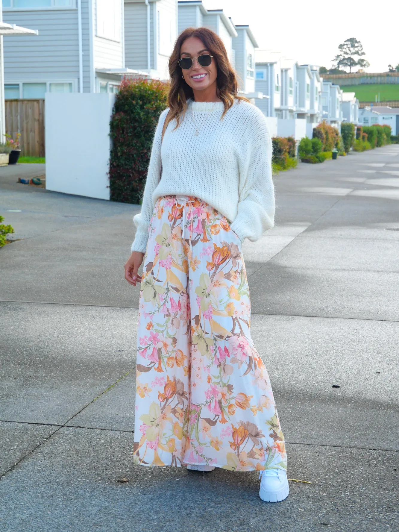 Iris Maxi Arissa Pants White Floral sold by Shine On