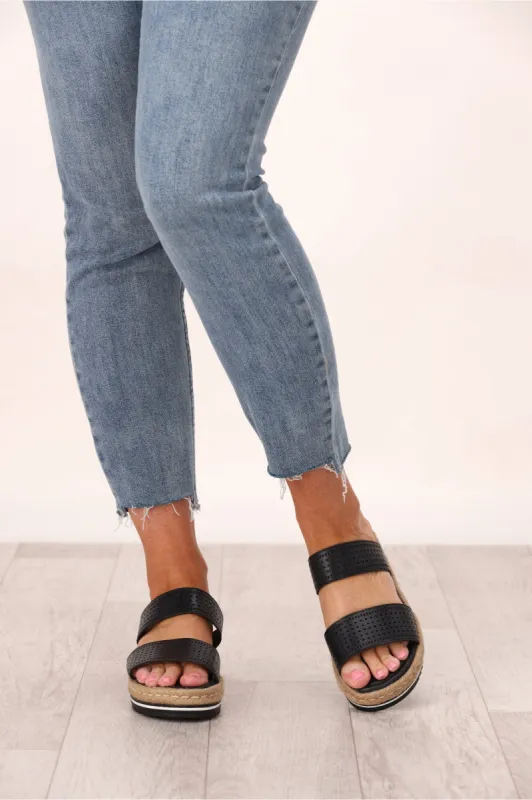 Hinako Jabiru Sandal Black sold by Shine On