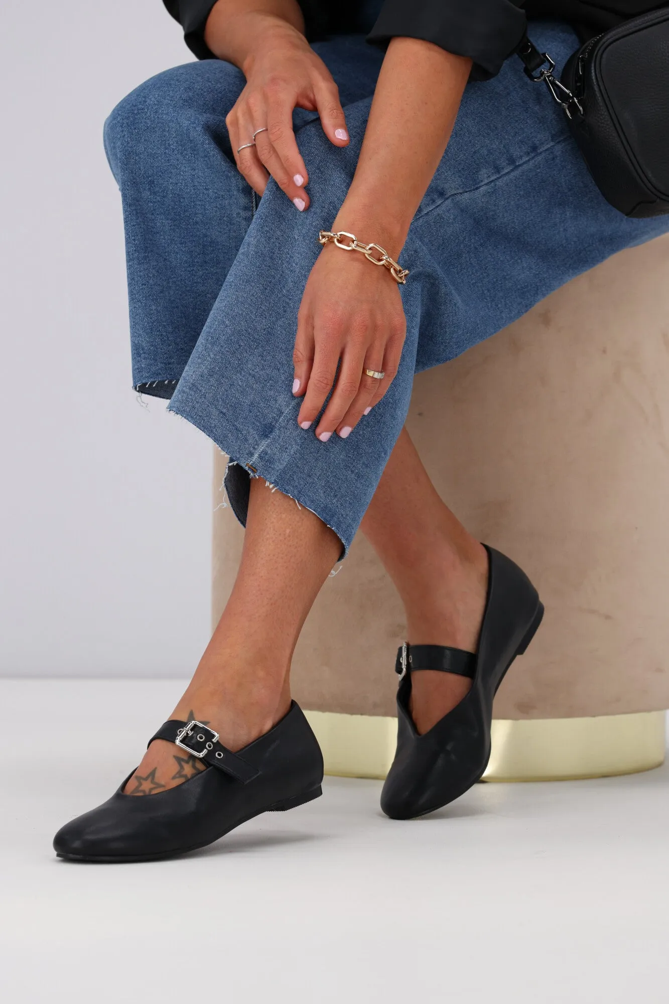 Billini Jaba Flats Black sold by Shine On