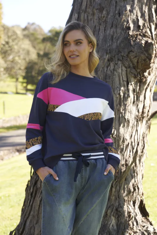 Betty Basics Addie Sweat Blue Splice sold by Shine On