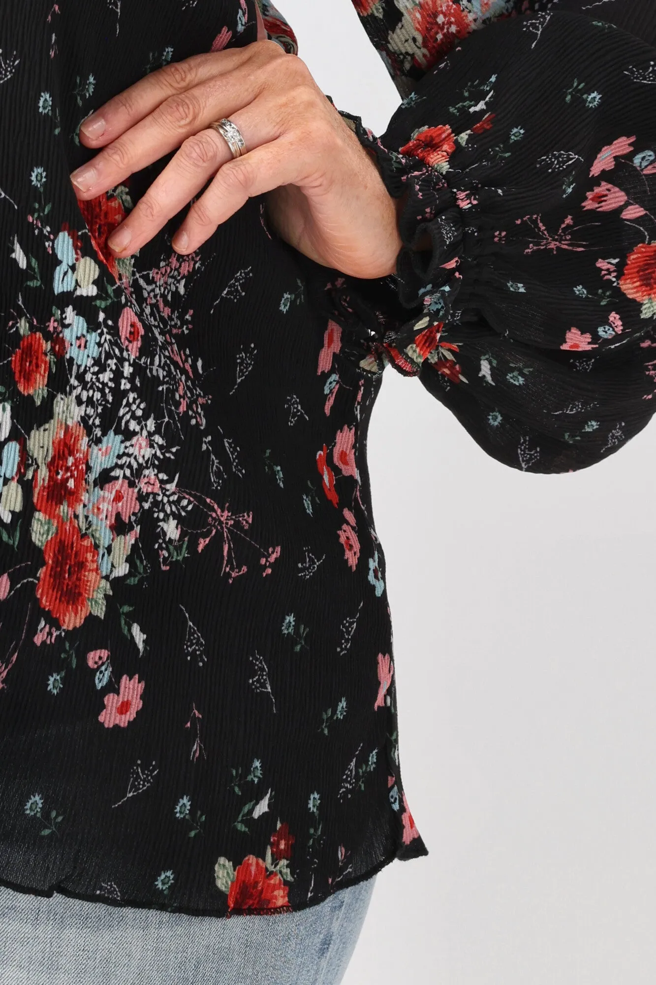 Gloss By Shine On Mila Micro Pleated Blouse Black sold by Shine On product image thumbnail 4