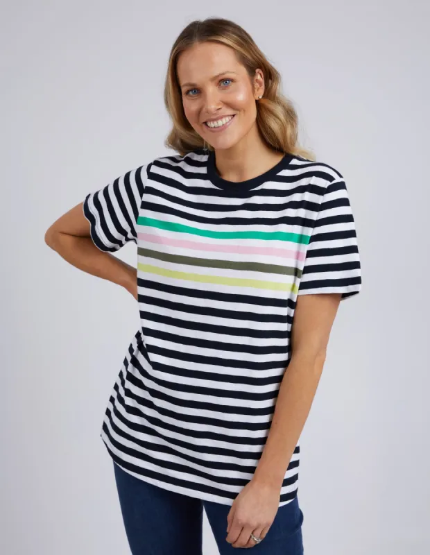 Elm Harmony S/S Tee Navy Stripe sold by Shine On