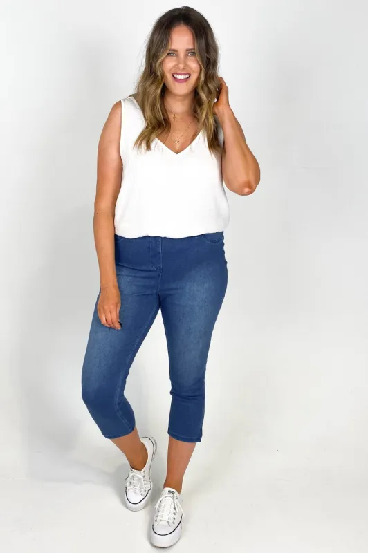 Betty Basics Jean Crop Jegging Ash Blue sold by Shine On